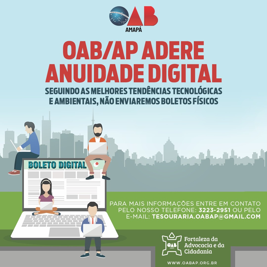 OAB-AP inova e adere à anuidade digital a partir de 2020